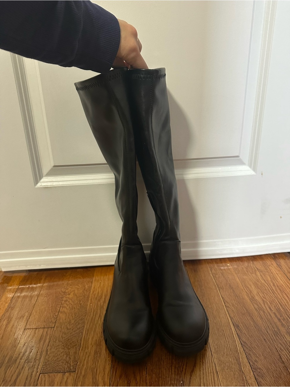 NWB Steve Madden Black Over-the-Knee Platform Boots